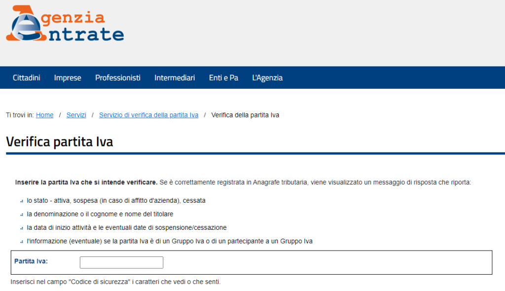verifica partita iva