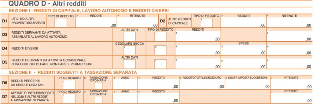 Attività occasionali nella dichiarazione 2022